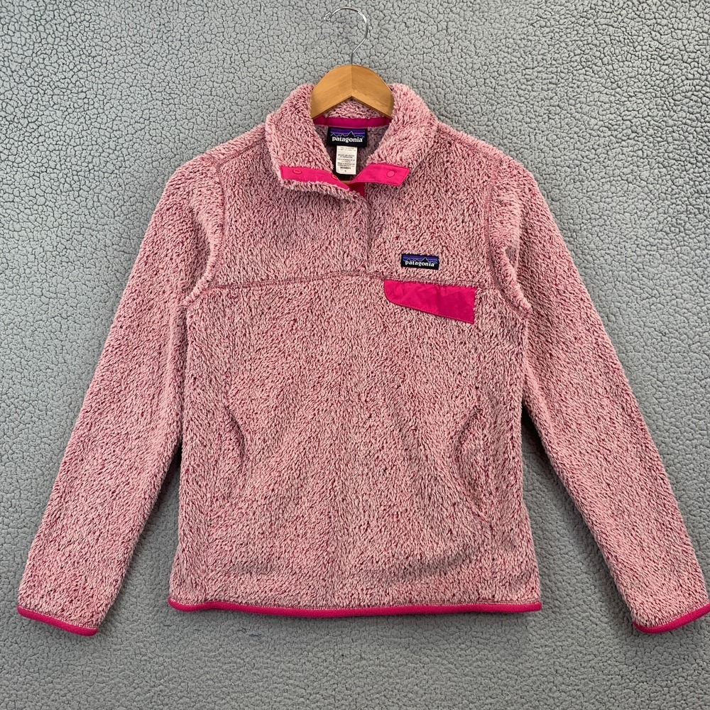 Patagonia Jacket Re-Tool Snap T Fleece Pullover Cupcake Pink Womens Size Small